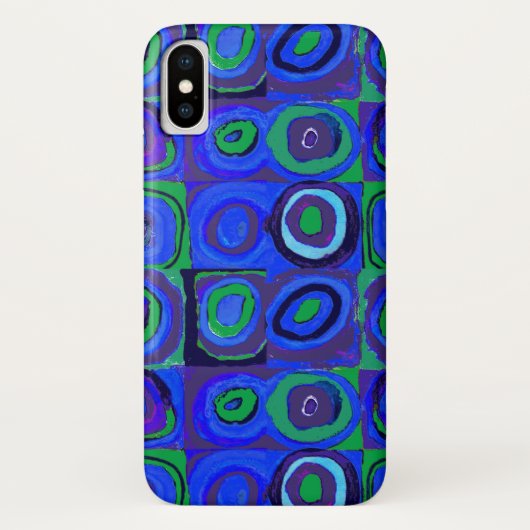 Coques Case-Mate iPhone Cercle Carré Kandinsky Farbstudie Blue Quadrate (Dos)