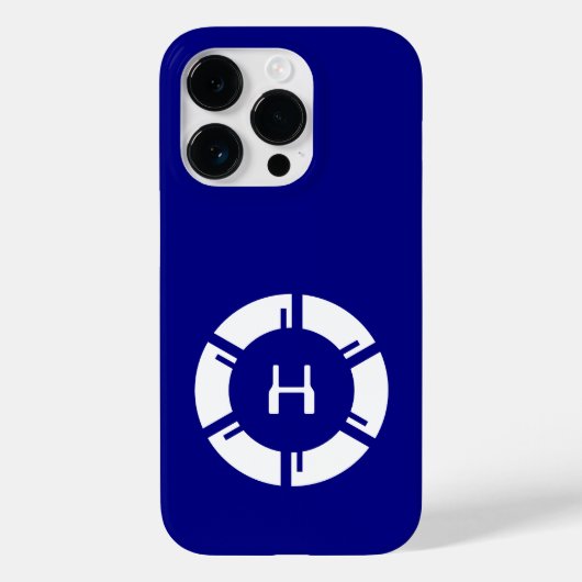 Coques Case-Mate iPhone Cercle Futuriste Avec Monogramme Sci-Fi Marine Ble (Verso)