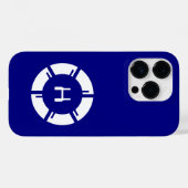 Coques Case-Mate iPhone Cercle Futuriste Avec Monogramme Sci-Fi Marine Ble (Verso (horizontal))