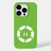 Coques Case-Mate iPhone Cercle Futuriste Avec Monogramme Sci-Fi Vert (Verso)