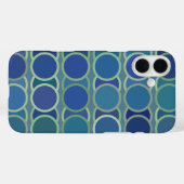 Coques Case-Mate iPhone Cercle Motif bleu (Verso (horizontal))