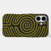 Coques Case-Mate iPhone Cercle Noir Labyrinthe (Olive) Art fin (Verso (horizontal))
