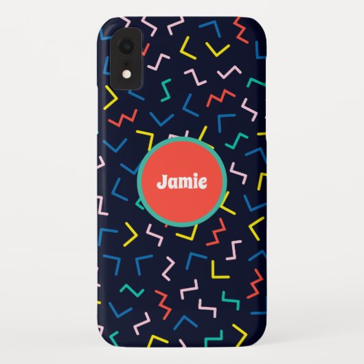 Coques Case-Mate iPhone Cercle personnalisé, Zig Zags aléatoire (Dos)