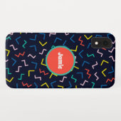 Coques Case-Mate iPhone Cercle personnalisé, Zig Zags aléatoire (Dos (Horizontal))