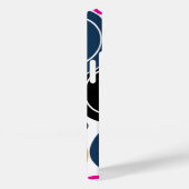 Coques Case-Mate iPhone Cercles Abstraits modernes Monogramme rose Turquoi (Verso / Droite)