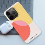 Coque iPhone 15 Pro Cercles Abstraits modernes Rouge Jaune Rose Minima<br><div class="desc">Un design abstrait moderne avec 2 cercles superposés en jaune et rouge avec un chevauchement rose. Le design comporte un nom de typographie contemporaine ou un monogramme qui peut facilement être customisé pour un design aussi unique que vous êtes!</div>