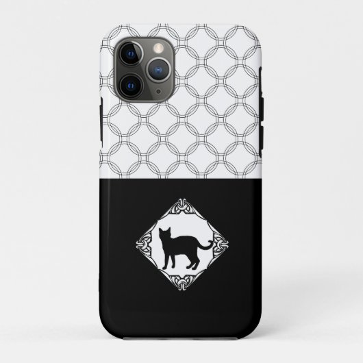 Coques Case-Mate iPhone Cercles avec chat noir (Dos)