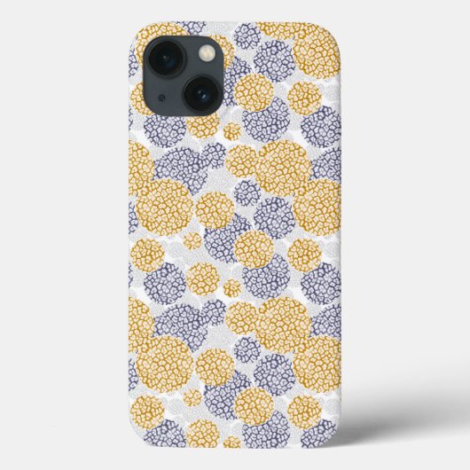 Coques Case-Mate iPhone Cercles avec imprimé léopard jaune et bleu (Verso)
