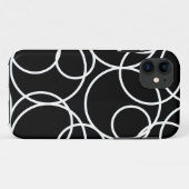 Coques Case-Mate iPhone Cercles blancs géométriques Noir moderne Abstrait (Dos (Horizontal))