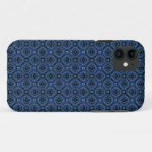 Coques Case-Mate iPhone Cercles bleu foncé rétro Abstraits (Dos (Horizontal))