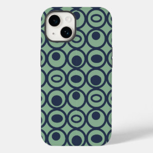 Coque Pour iPhone 14 Cercles bleus en cercles