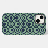 Coques Case-Mate iPhone Cercles bleus en cercles (Verso (horizontal))