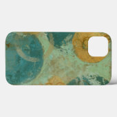 Coques Case-Mate iPhone Cercles bleus et jaunes (Verso (horizontal))