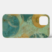 Coques Case-Mate iPhone Cercles bleus et jaunes (Verso (horizontal))