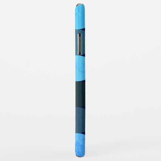 Coques Case-Mate iPhone Cercles bleus et monogrammes modernes (Dos/Droite)