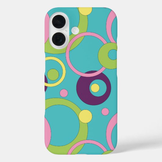 Coques Case-Mate iPhone Cercles bleus funky Coque-Mate (Verso)