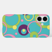 Coques Case-Mate iPhone Cercles bleus funky Coque-Mate (Verso (horizontal))