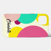 Coques Case-Mate iPhone Cercles colorés Nom personnalisé (Verso (horizontal))