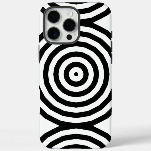 Coques Case-Mate iPhone Cercles concentriques noir et blanc Illusion d'opt (Verso)