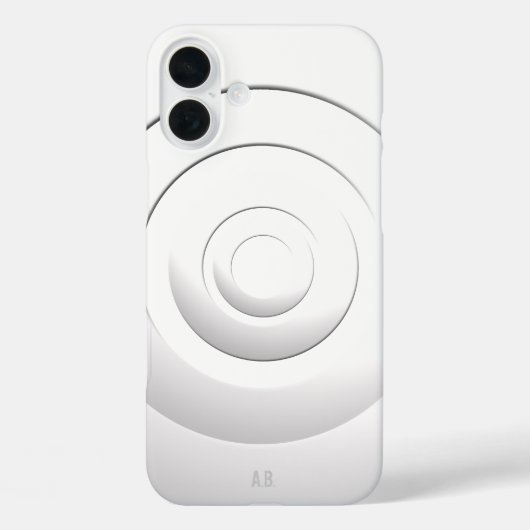 Coques Case-Mate iPhone Cercles cool Blanc moderne avec initiales personna (Verso)