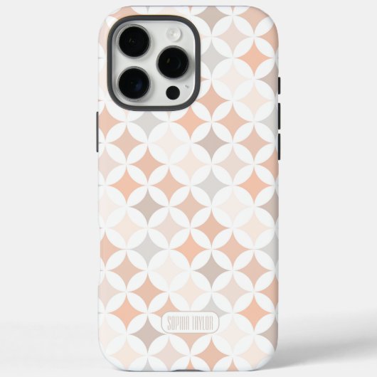 Coques Case-Mate iPhone Cercles de diamant géométriques Tan (Verso)