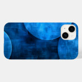 Coques Case-Mate iPhone Cercles de lune bleue (Verso (horizontal))