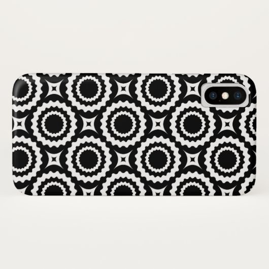 Coques Case-Mate iPhone Cercles de zigzag blanc mignon motif (Dos (Horizontal))