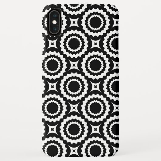 Coques Case-Mate iPhone Cercles de zigzag blanc mignon motif (Dos)