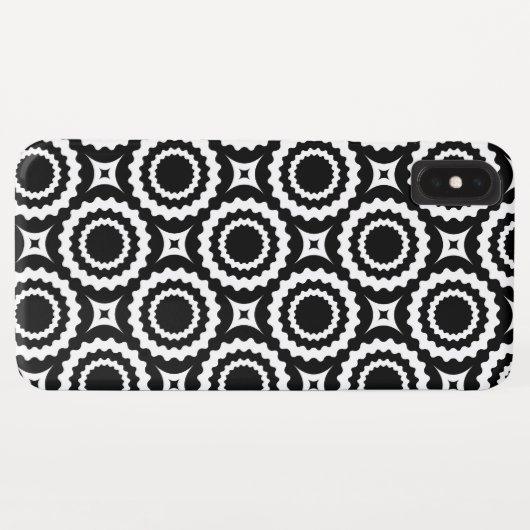 Coques Case-Mate iPhone Cercles de zigzag blanc mignon motif (Dos (Horizontal))