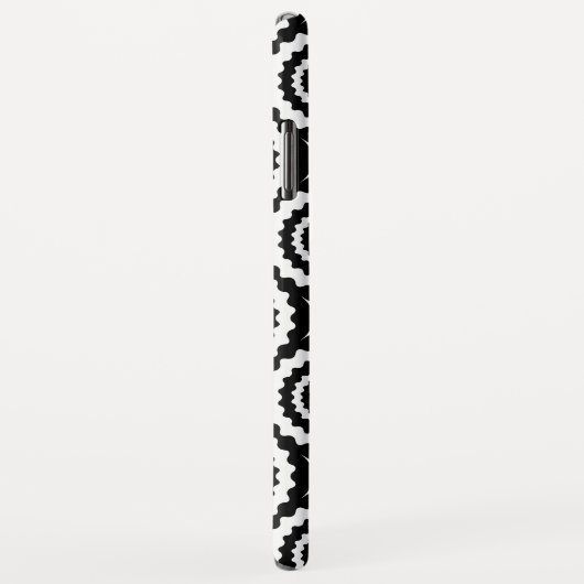 Coques Case-Mate iPhone Cercles de zigzag blanc mignon motif (Dos/Droite)