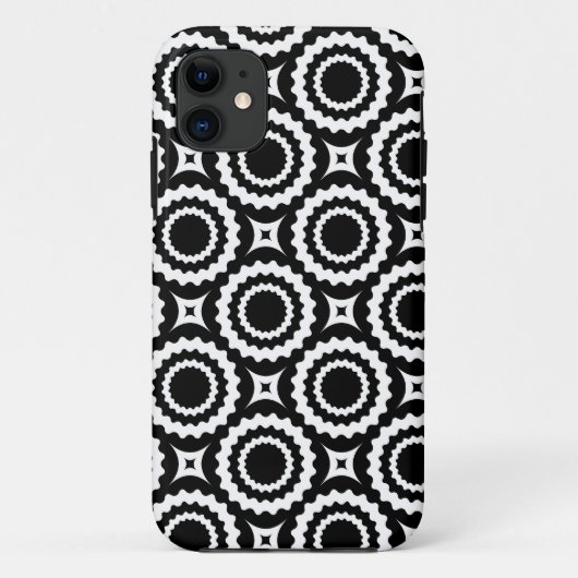 Coques Case-Mate iPhone Cercles de zigzag blanc mignon motif (Dos)
