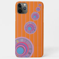 Cercles d'horloge orange rose