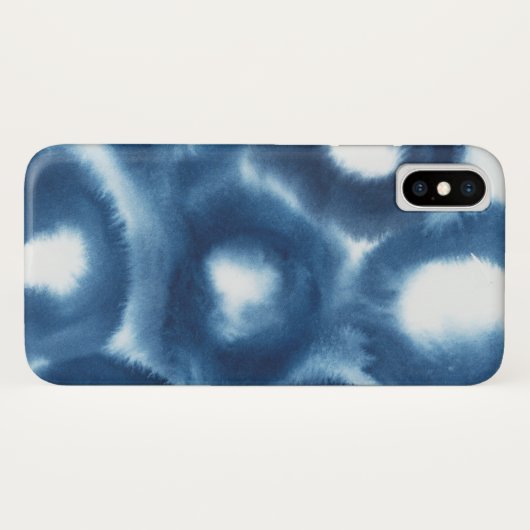 Coques Case-Mate iPhone Cercles d'impression d'aquarelle Indigio (Dos (Horizontal))