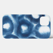 Coques Case-Mate iPhone Cercles d'impression d'aquarelle Indigio (Verso (horizontal))