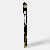 Coques Case-Mate iPhone cercles d'or sur noir (Verso / Gauche)