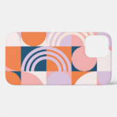 Coques Case-Mate iPhone Cercles du milieu du siècle : Motif géométrique (Verso (horizontal))