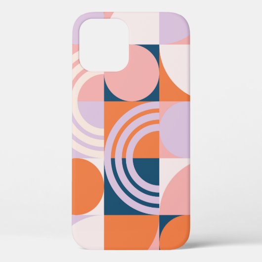 Coques Case-Mate iPhone Cercles du milieu du siècle : Motif géométrique (Verso)