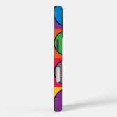 Coques Case-Mate iPhone Cercles et bandes de couleur vive et initiales (Verso / Droite)