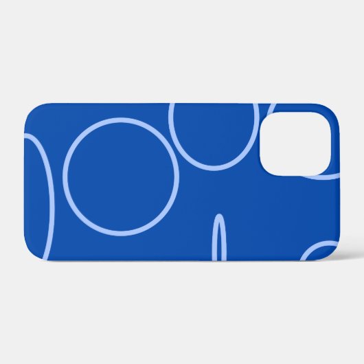 Coques Case-Mate iPhone Cercles et boucles sur bleu (Verso (horizontal))