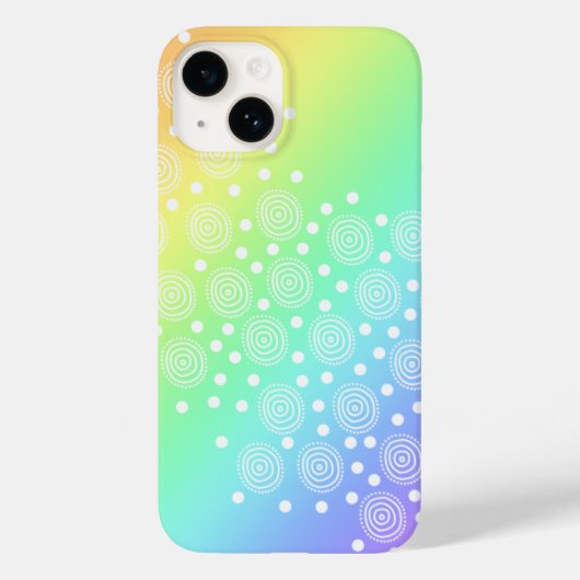 Coques Case-Mate iPhone Cercles et points de dégradé arc-en-ciel (Verso)