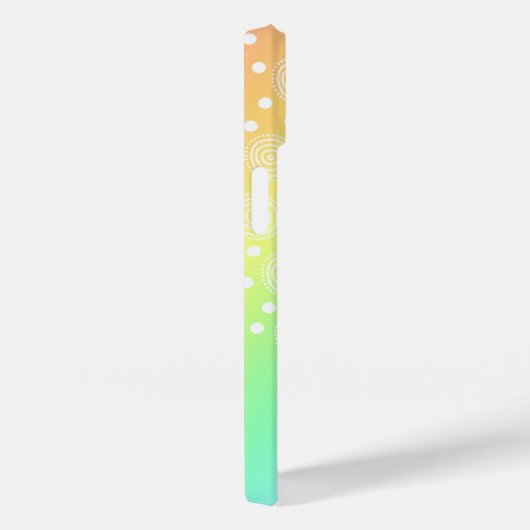 Coques Case-Mate iPhone Cercles et points de dégradé arc-en-ciel (Verso / Droite)