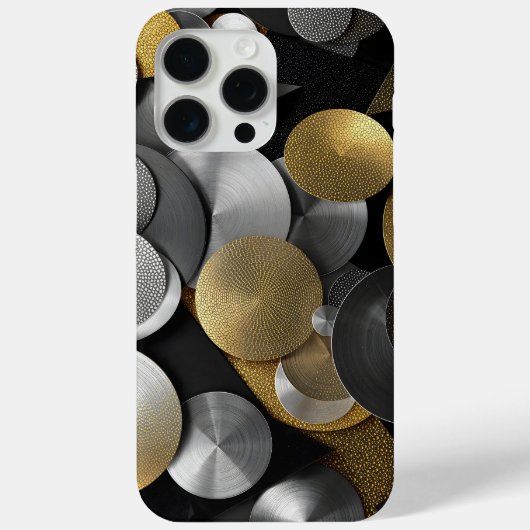 Coques Case-Mate iPhone Cercles géométriques modernes en or et argent (Verso)