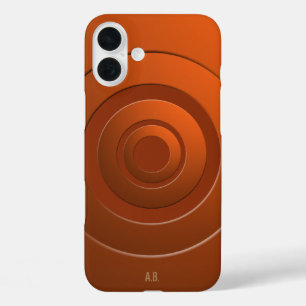 iPhone 16 Plus Case Cercles géométriques Orange moderne avec tous les