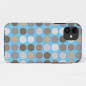 Coques Case-Mate iPhone Cercles gris et Brown avec Motif moderne bleu (Dos (Horizontal))