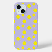 Coques Case-Mate iPhone Cercles jaunes sur motif pourpre (Verso)