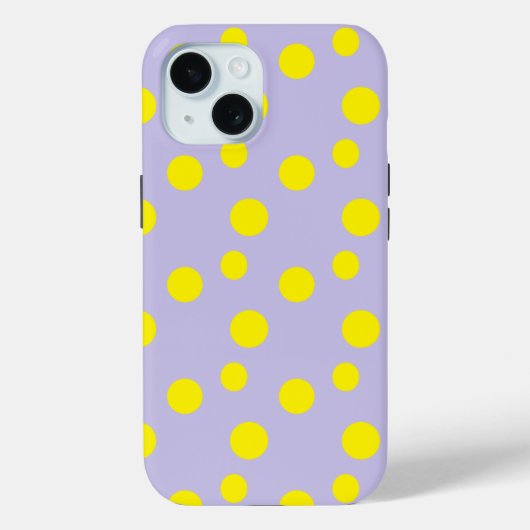 Coques Case-Mate iPhone Cercles jaunes sur motif pourpre (Verso)