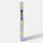 Coques Case-Mate iPhone Cercles jaunes sur motif pourpre (Verso / Gauche)