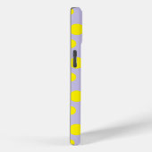 Coques Case-Mate iPhone Cercles jaunes sur motif pourpre (Verso / Droite)