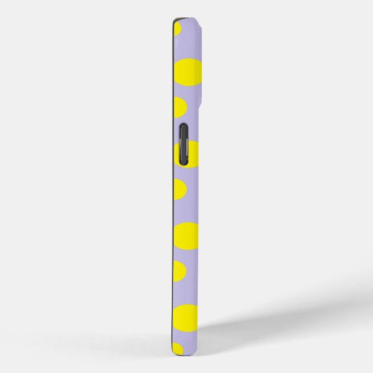 Coques Case-Mate iPhone Cercles jaunes sur motif pourpre (Verso / Droite)