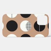 Coques Case-Mate iPhone Cercles noirs, blancs, arrière - plans bruns. (Verso (horizontal))